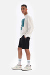 Beyaz Dagi Active is Baskılı Pamuklu Sweatshirt