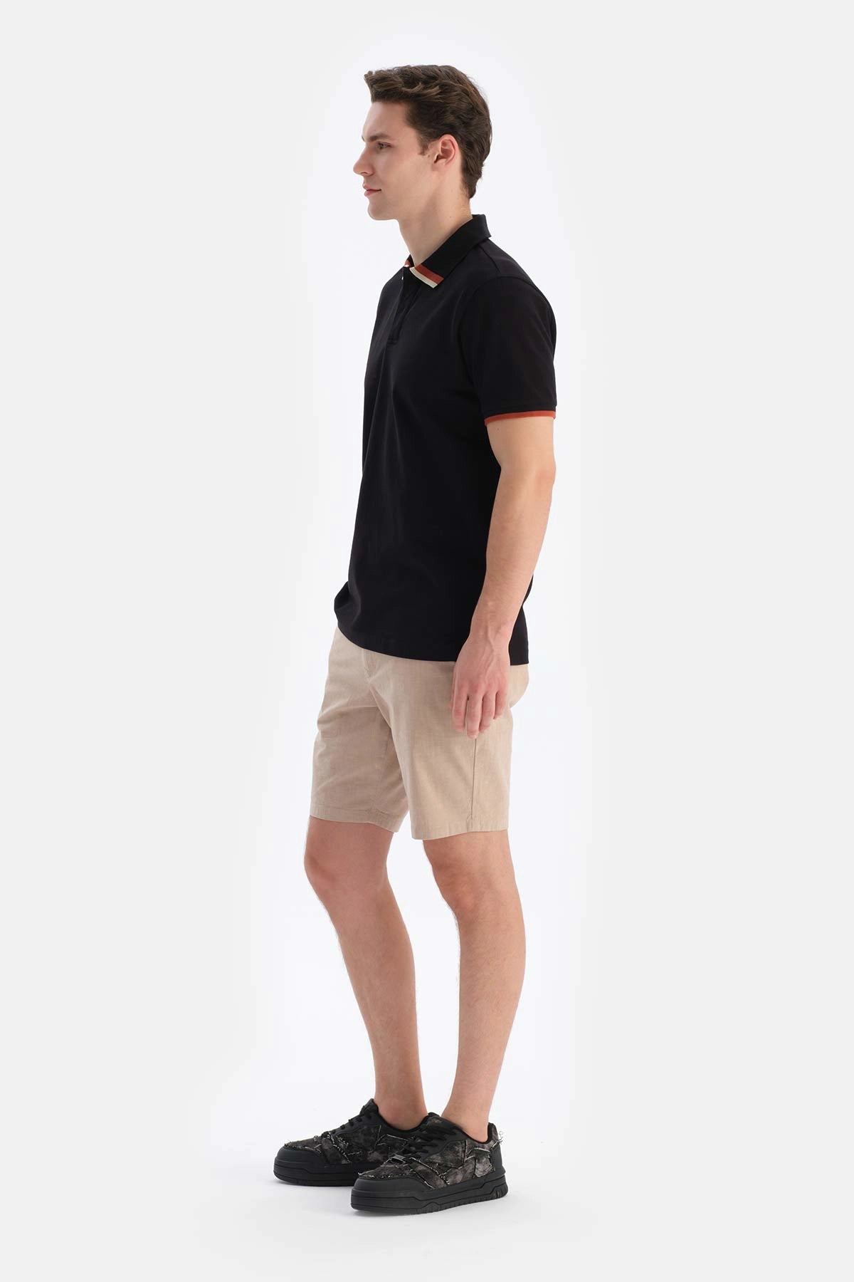 Siyah Polo Yaka Pike Tişört