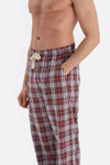 Bordo Ekoseli Dokuma Pijama Altı