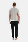 Gri Kısa Kol Panter Lisanslı Pamuklu Pijama Takımı