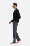 Siyah Uzun Kol Üst Metraj Baskılı Alt Modal Damat Pijama Takımı