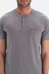 Gri T-Shirt Pantolon Şort Üçlü Set Damat Pijama Takımı