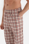 Gri Gömlek Yaka Ekose Örme Pijama Takımı