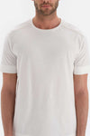Ekru Kısa Kollu Reglan Kol Örme Pijama Takımı
