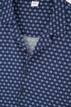 Lacivert Gömlek Yaka Metraj Baskılı Pijama Takımı