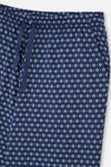 Lacivert Gömlek Yaka Metraj Baskılı Pijama Takımı