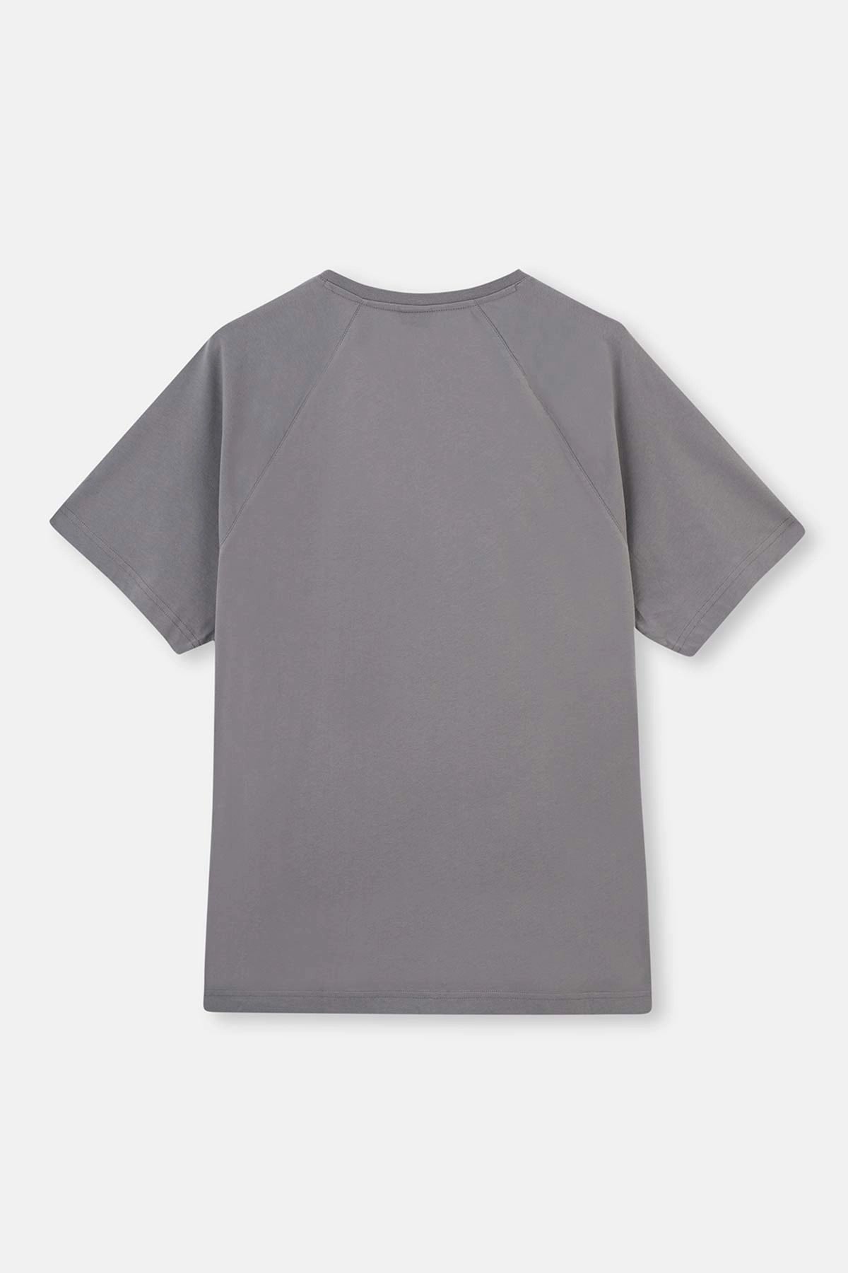 Gri Reglan Kol Jakarlı Pijama Takımı