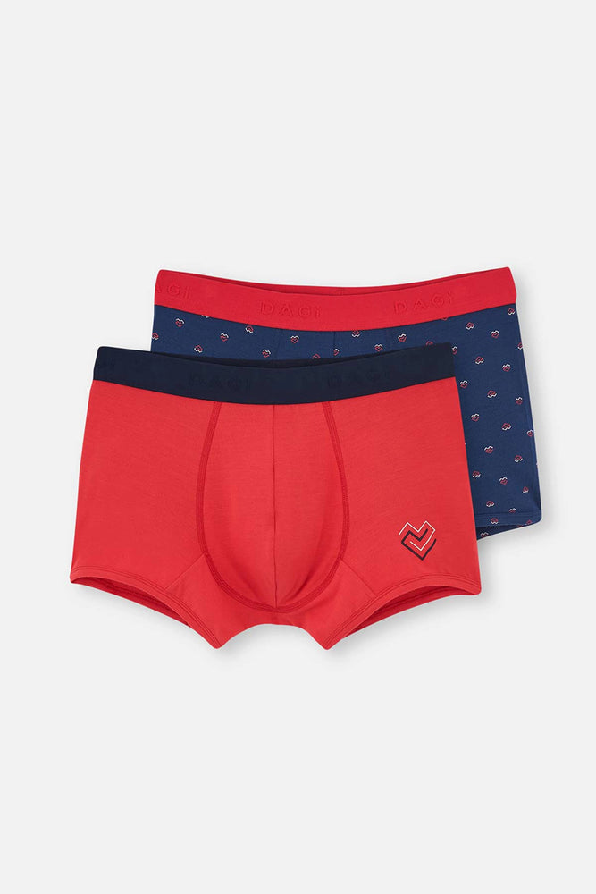 Kırmızı - Lacivert Modal 2'li Boxer