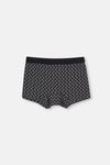 Siyah - Şal Desenli Şal Desenli 2'li Micro Modal Boxer