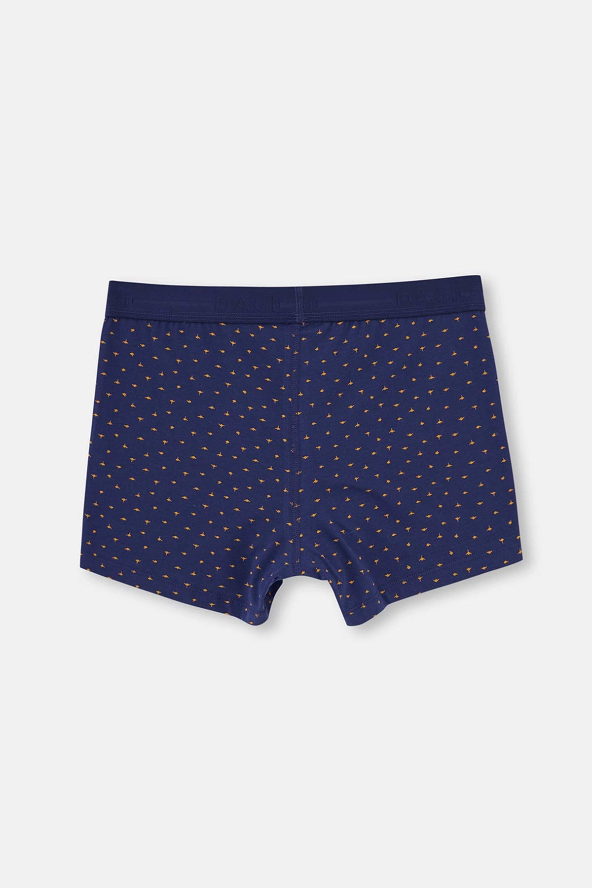 Lacivert Pamuk Desenli Boxer