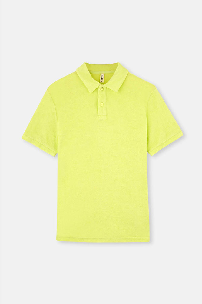 Neon Yeşil Havlu Polo Yaka Tişört