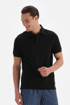 Siyah Pike Polo Yaka T-Shirt