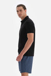 Siyah Pike Polo Yaka T-Shirt