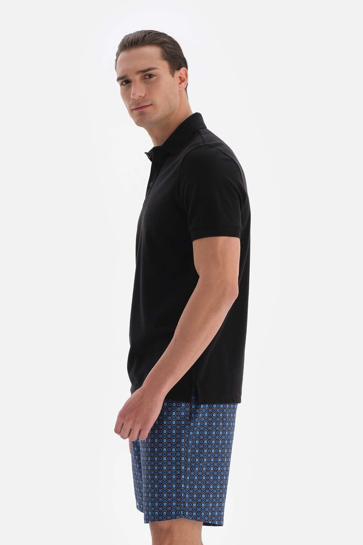 Siyah Pike Polo Yaka T-Shirt