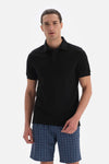 Siyah Pike Polo Yaka T-Shirt
