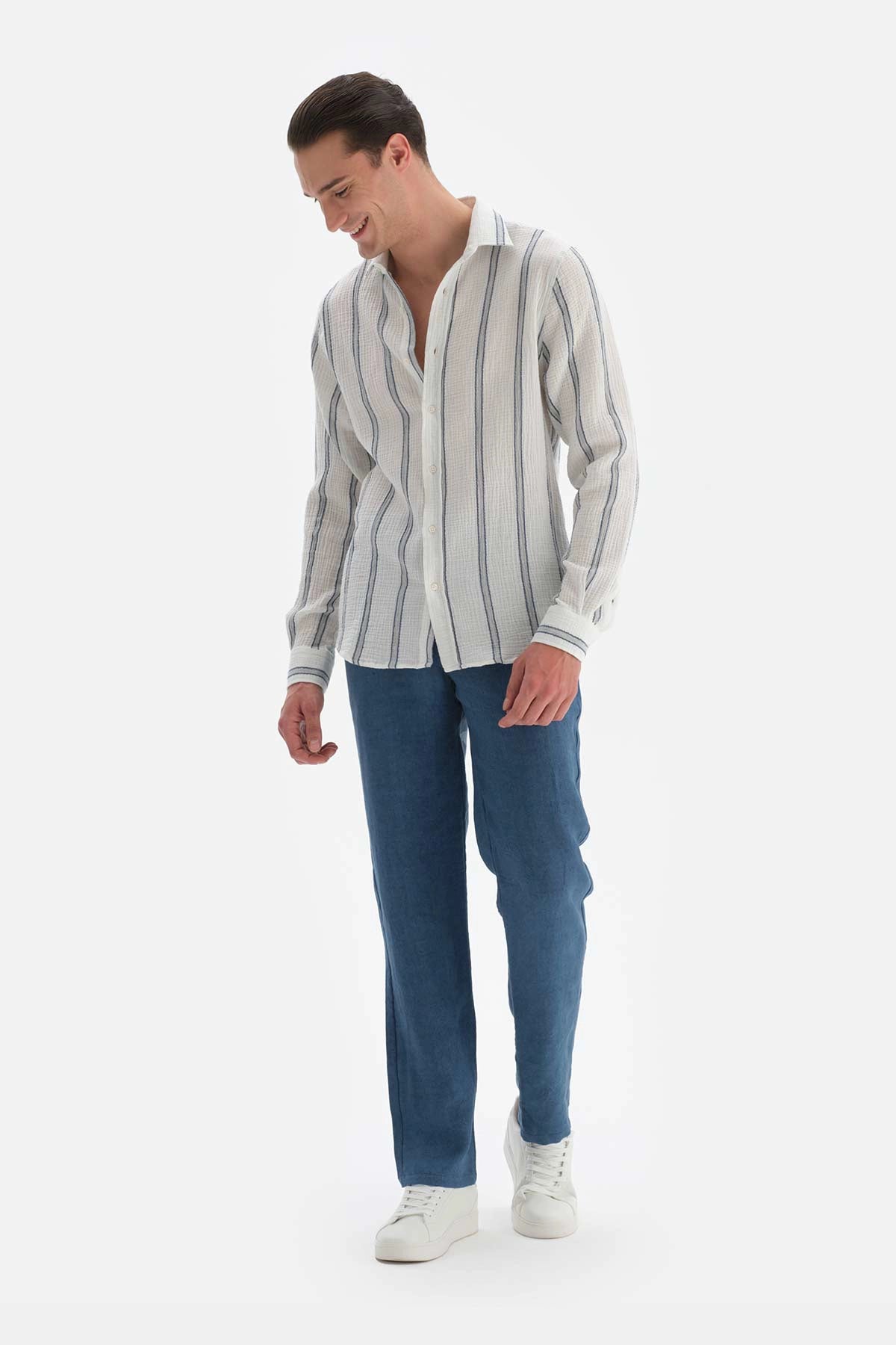 Indigo Keten Pantolon