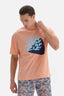 Somon Baskılı Bisiklet Yaka T-Shirt