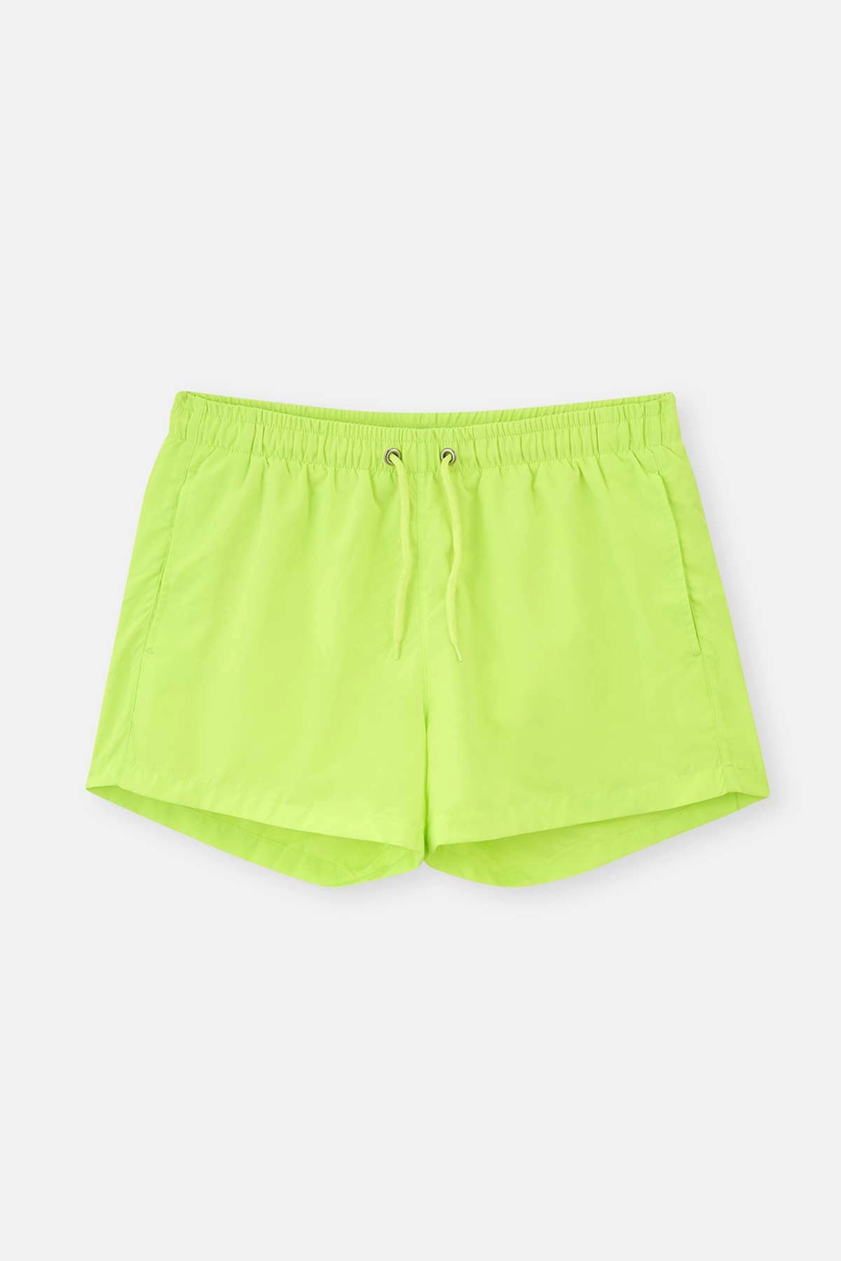 Neon Yeşil Micro Kısa Düz Şort