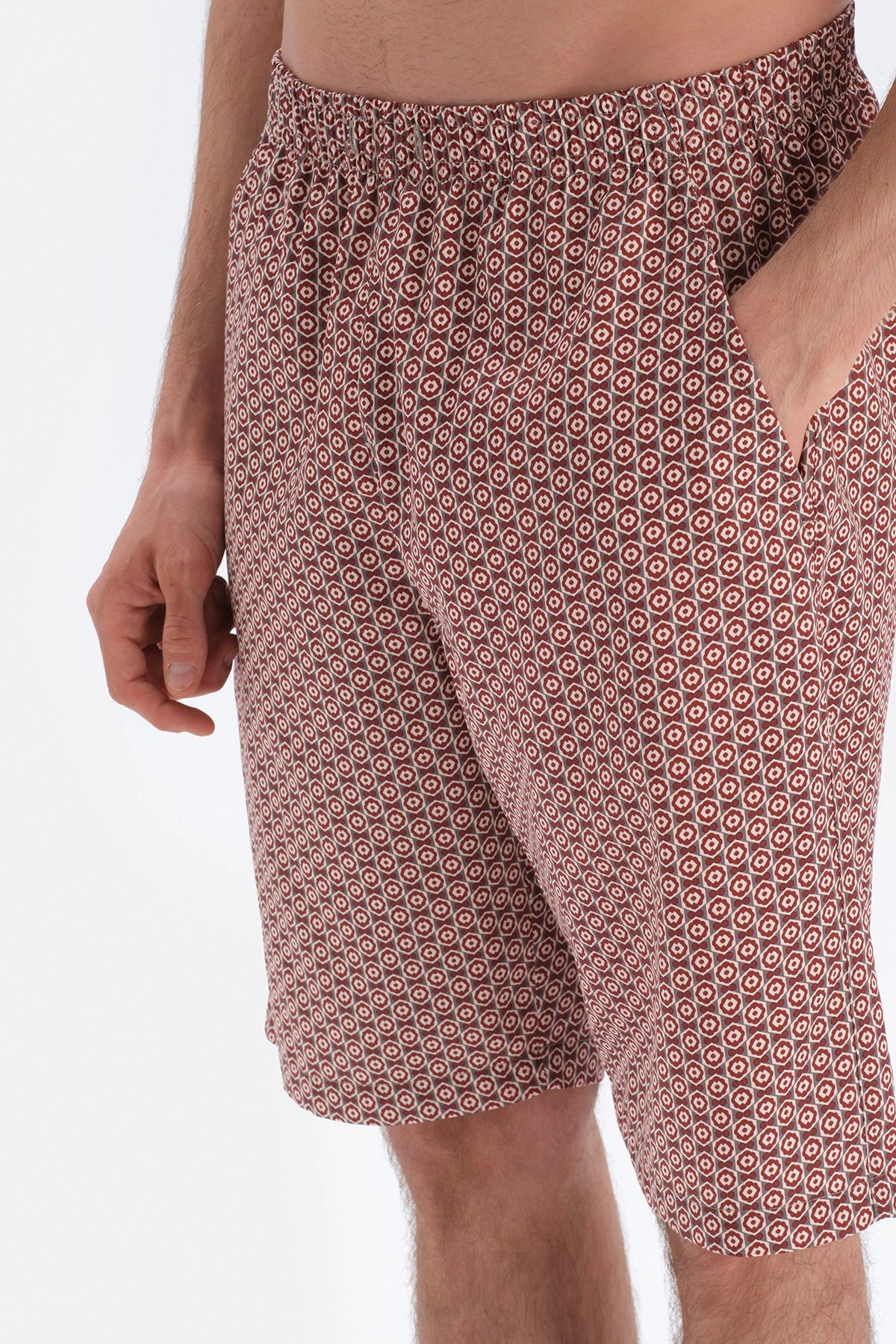 Füme Kısa Kollu Şortlu Pijama Takımı