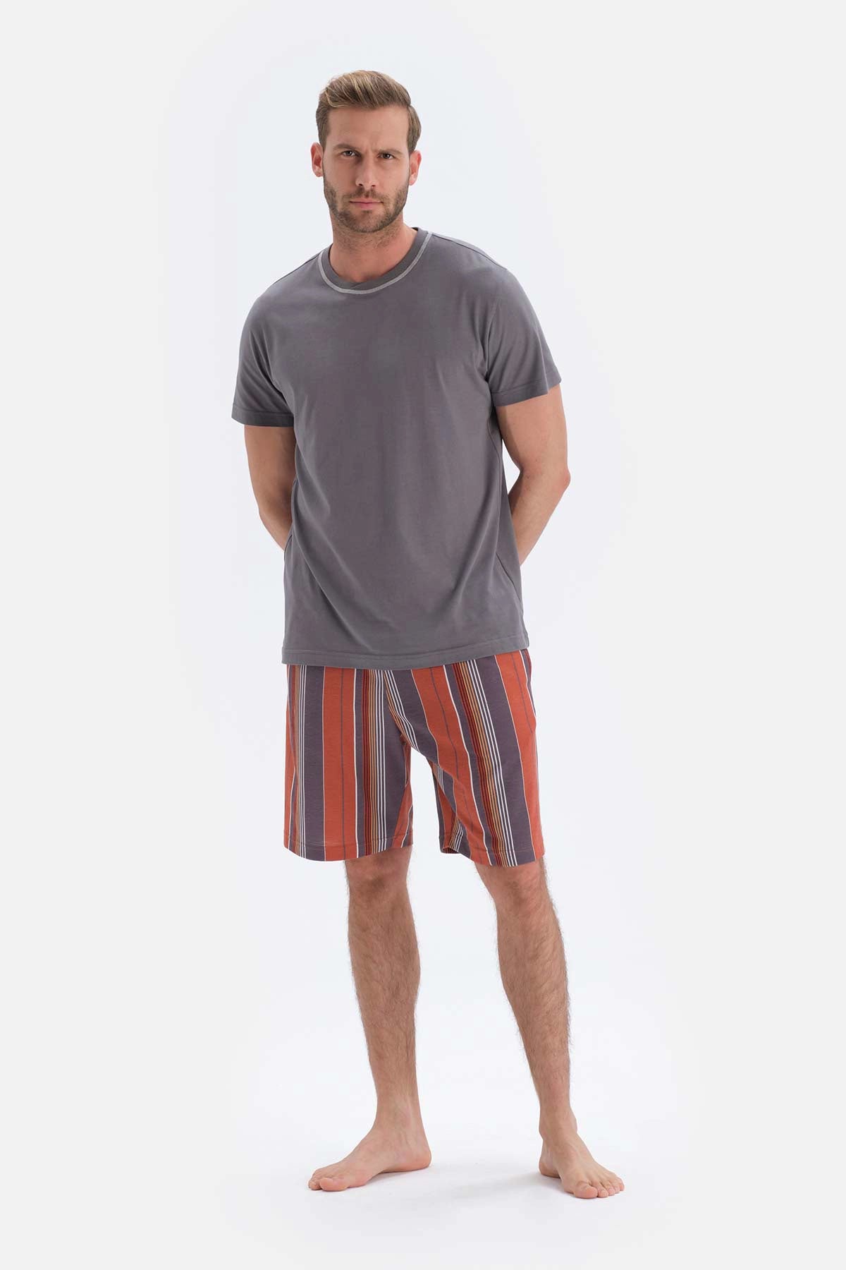 Füme Kısa Kollu Şort Pijama Takımı