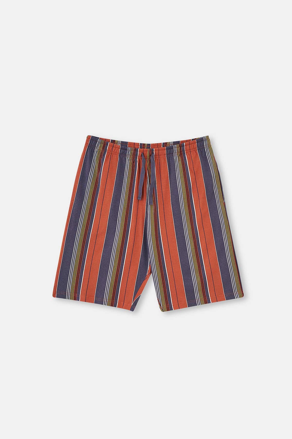 Füme Kısa Kollu Şortlu Örme Pijama Takımı