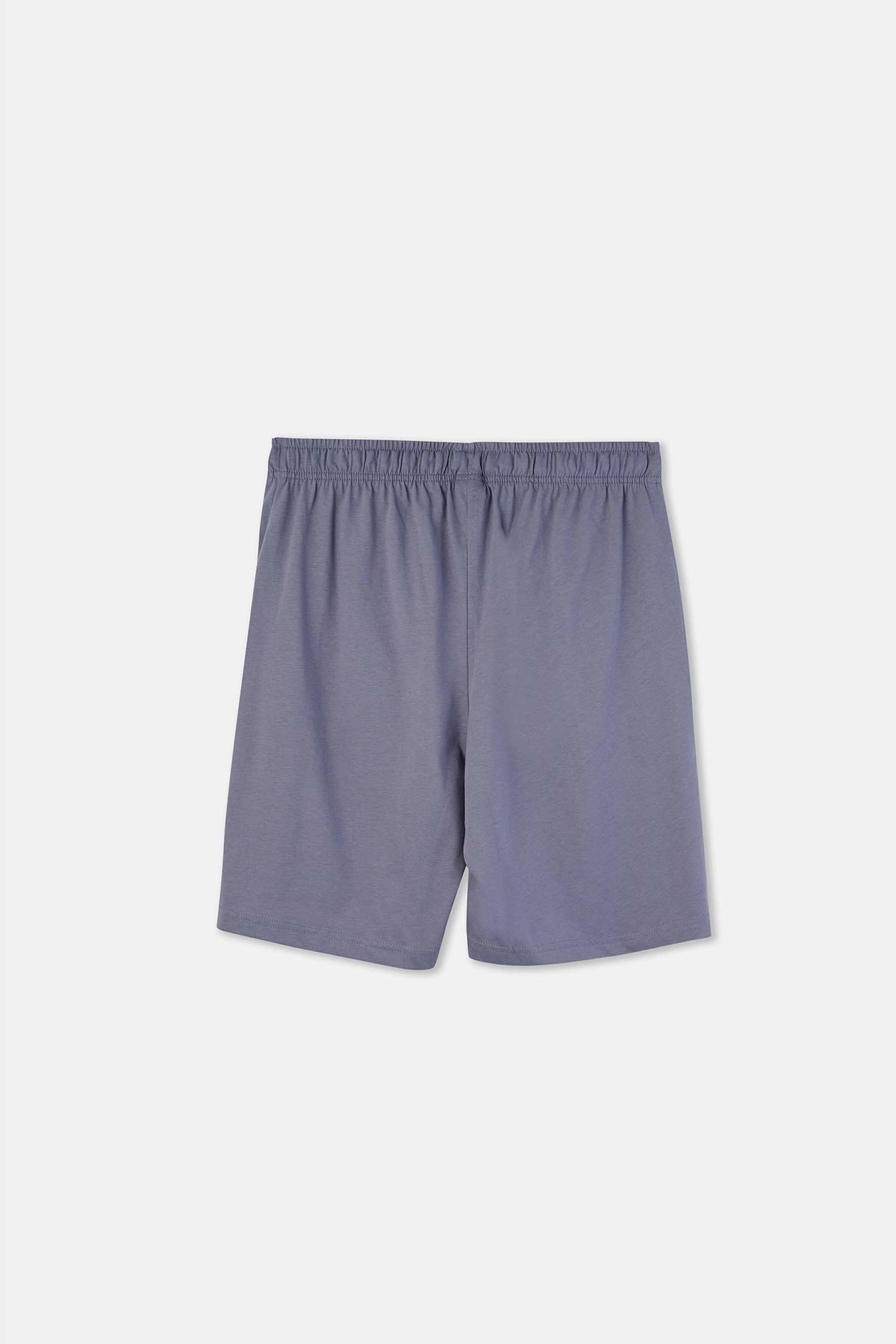 Mint Yeşili Bisiklet Yaka Baskılı Şortşu Pijama Takımı