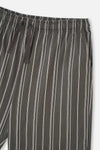 Antrasit Yarım Patlı Çizgili Alt Örme Şortlu Pijama Takımı