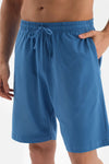 Ekru Bisiklet Yaka Baskılı Şortlu Pijama Takımı