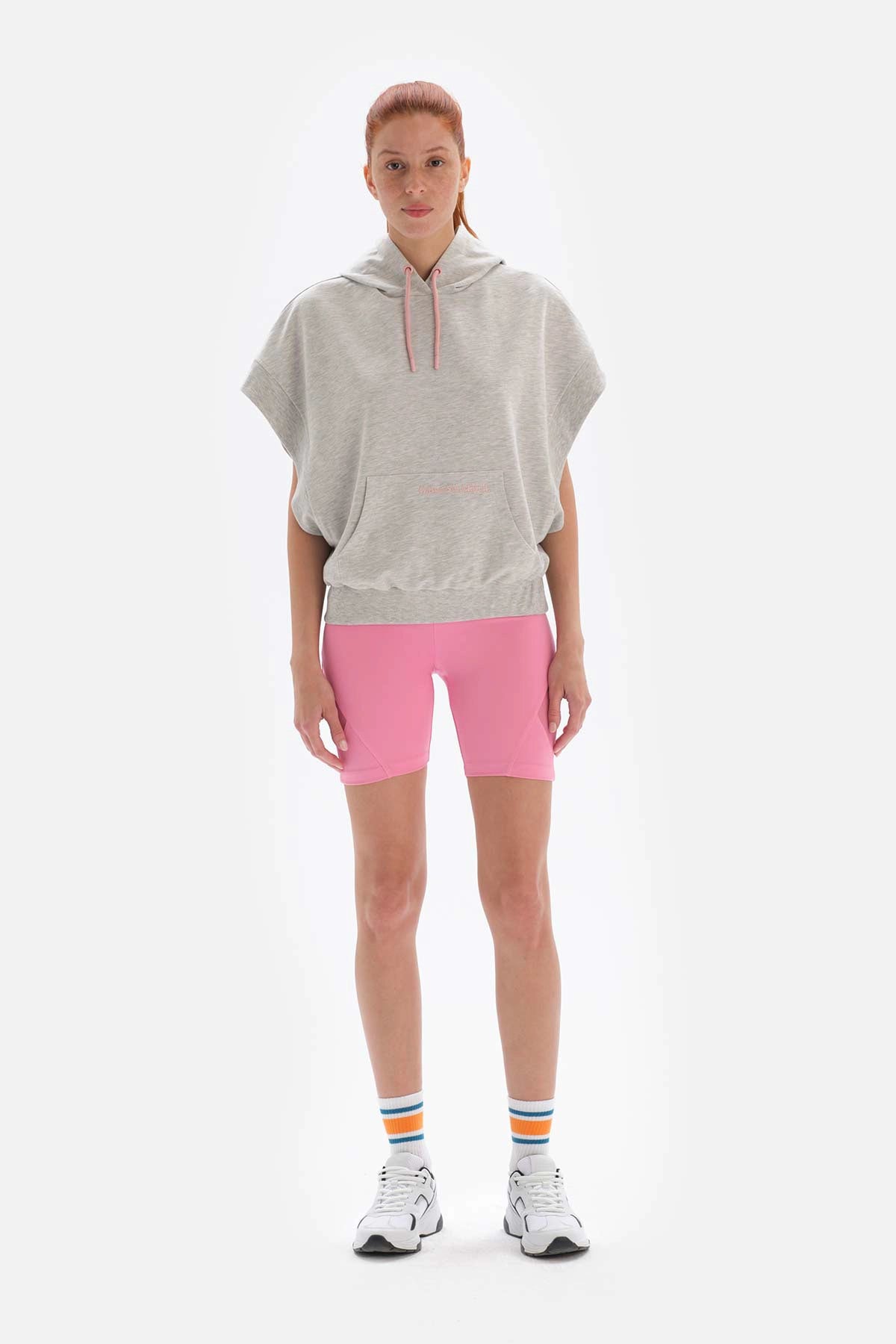 Açık Gri Dagi Active Kolsuz Kapüşonlu Sweatshirt