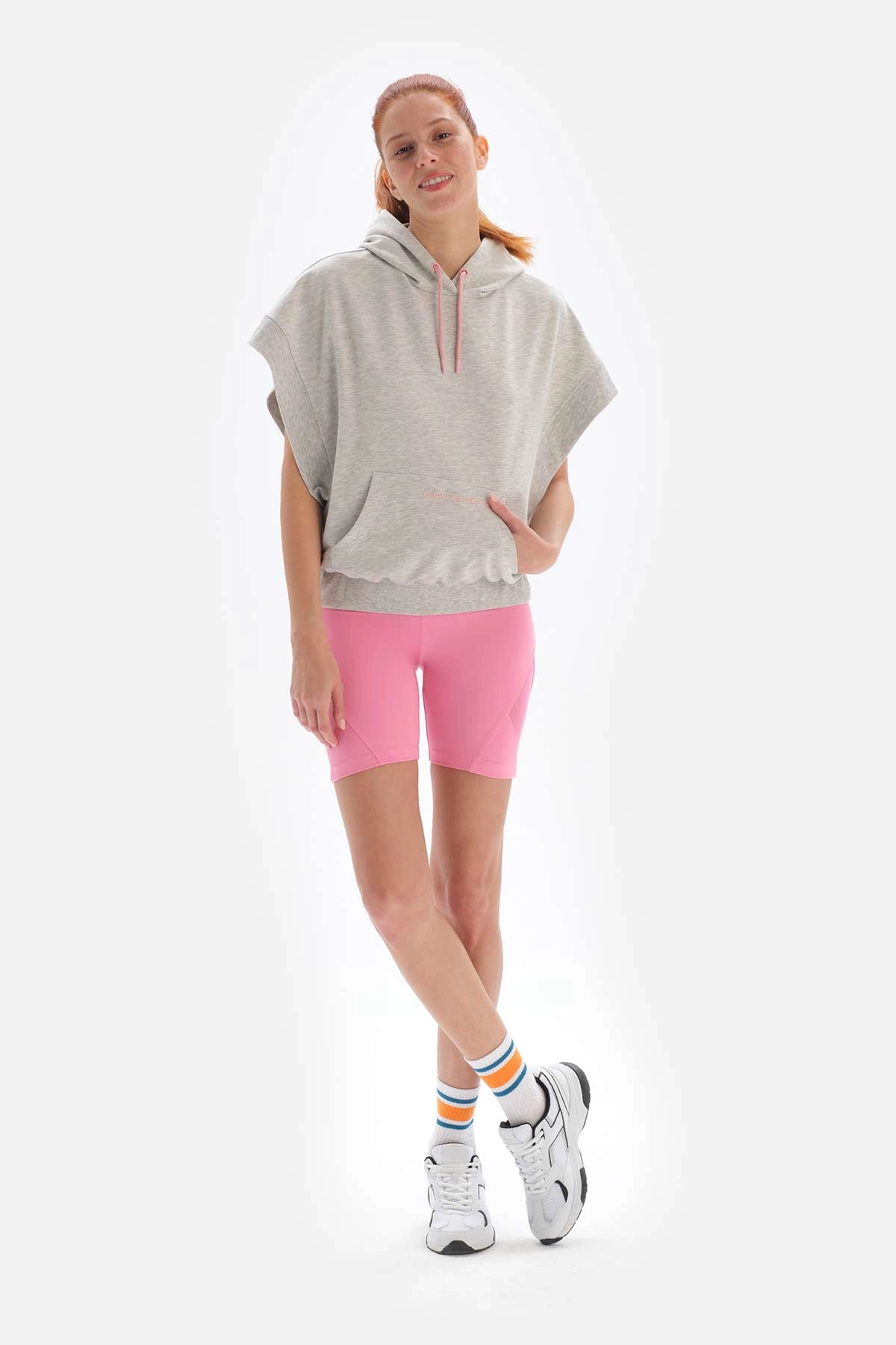 Açık Gri Dagi Active Kolsuz Kapüşonlu Sweatshirt