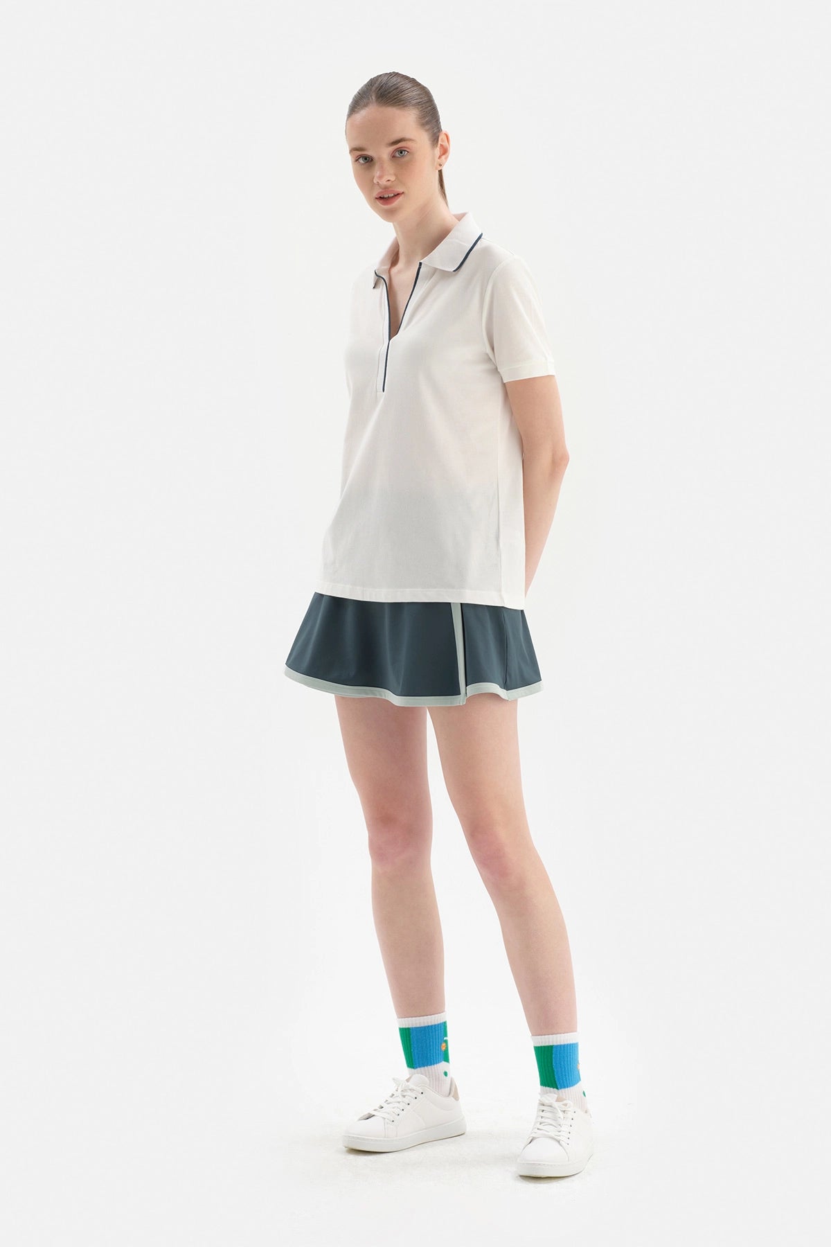Beyaz Dagi Active Polo Yaka Pamuklu T-Shirt
