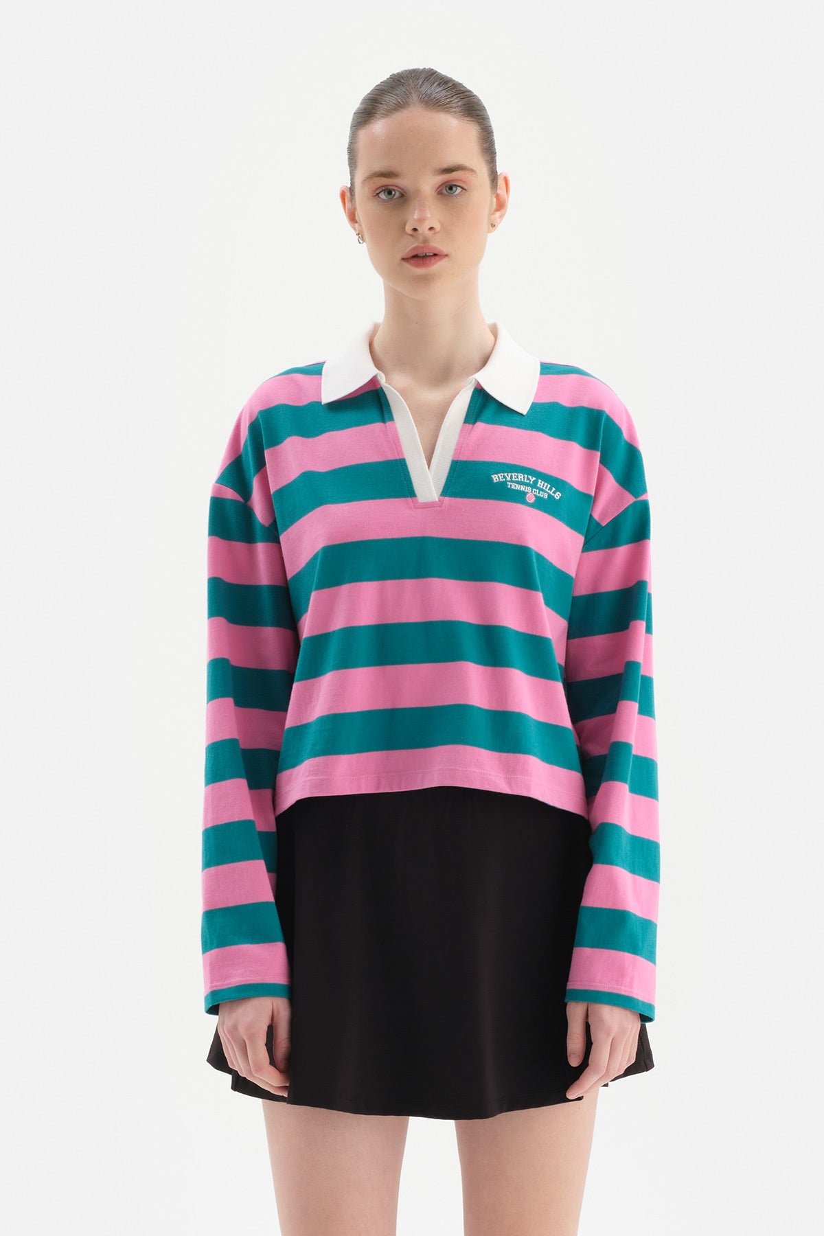 Pembe Dagi Active Çizgili Sweatshirt