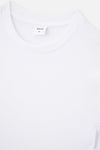 Beyaz Bisiklet Yaka Kısa Kol Crop T-Shirt