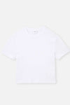 Beyaz Bisiklet Yaka Kısa Kol Crop T-Shirt