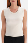 Ekru Kalın Askılı Kolsuz Ribanalı Pamuklu Atlet