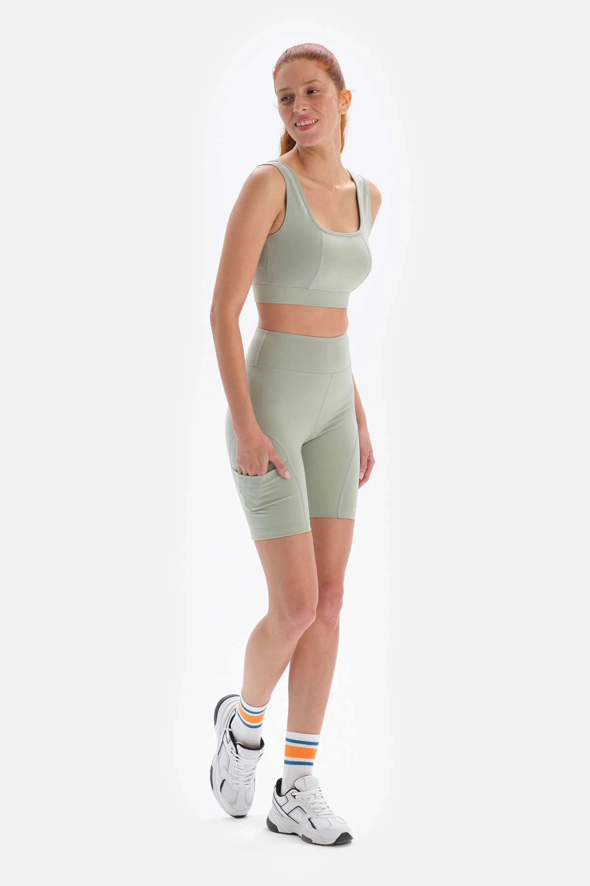 Mint Yeşili Dagi Active Mint i Cepli Biker Tayt