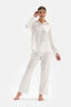 Beyaz Otrişli Bride Saten Pijama Takımı