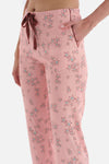 Açık Somon Yıldız Desenli Kısa Kol Pamuklu Pijama Takımı