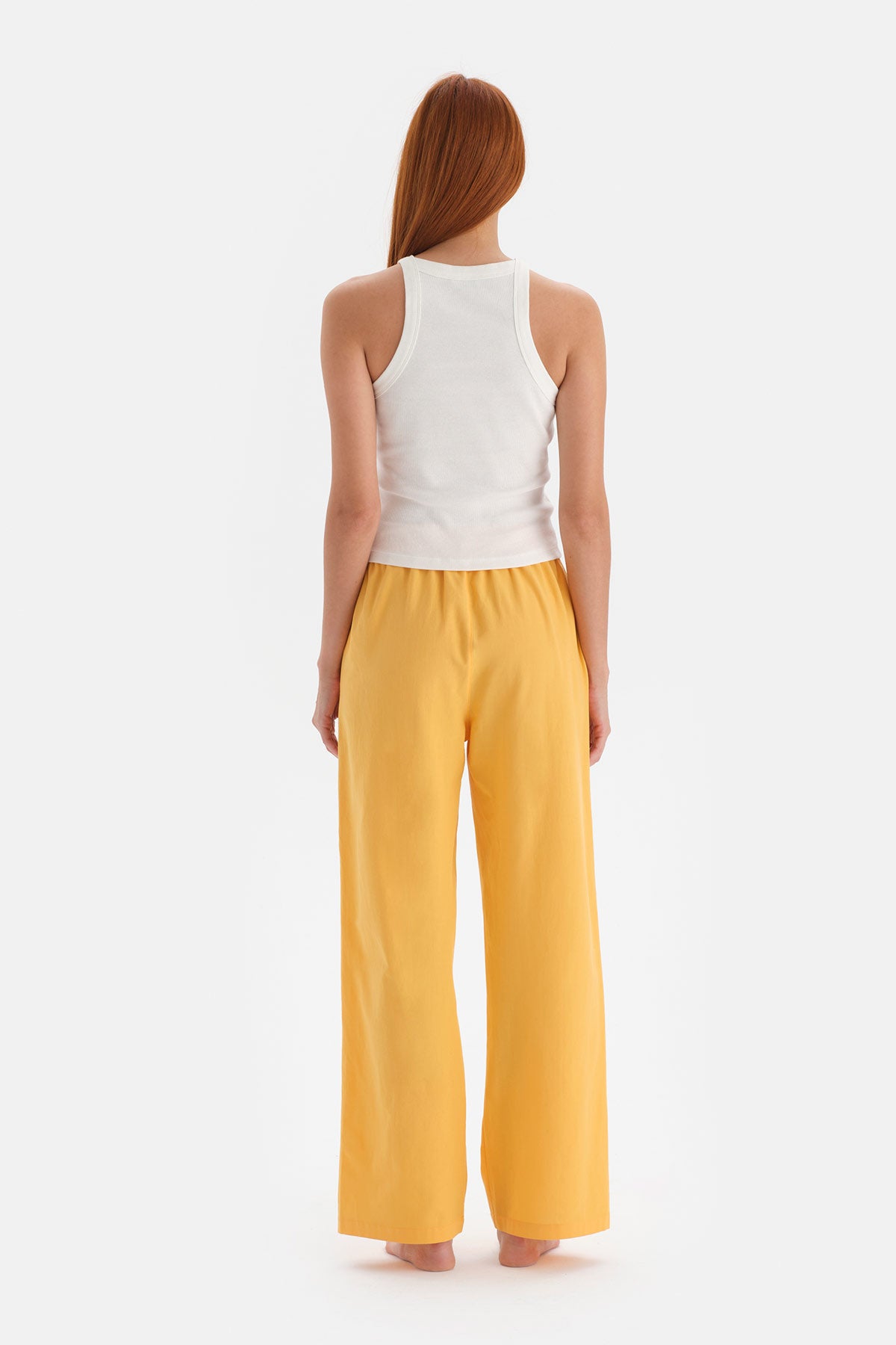Kırık Beyaz Örme Atlet Pamuklu Pijama Takımı