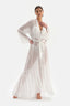 Beyaz Bride Dantel Detaylı Şifon Sabahlık