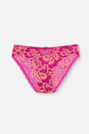 Pembe Tül Detaylı Dantelli Slip