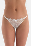 Beyaz Bride Tül Detaylı String Külot