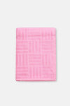 Pembe Çizgi Dokulu Düz Renk Havlu 85X150