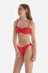 Kırmızı Straplez Bikini Üstü