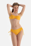 Sarı Straplez Bikini Üstü