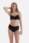 Siyah Kaplı Balenli Bikini Üstü