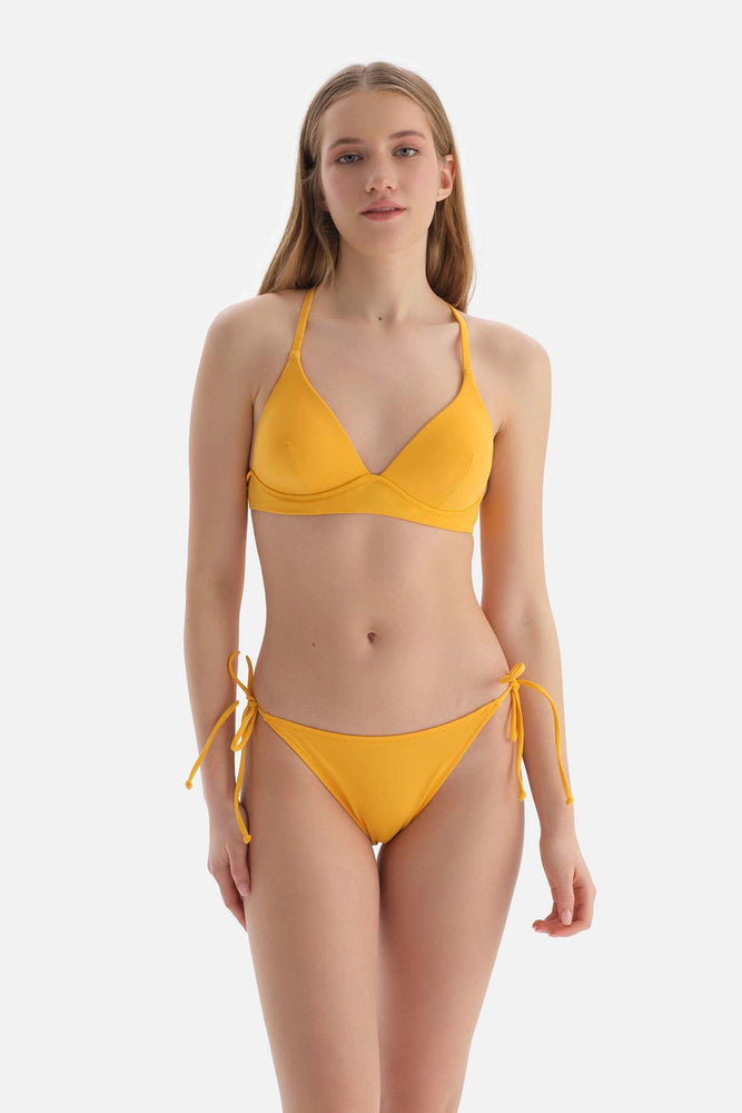 Sarı Bralet Balensiz Bikini Üstü
