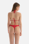 Kırmızı Üçgen Küçük Bikini Üstü