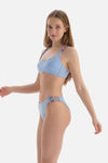 Mavi Bralet Bikini Üstü
