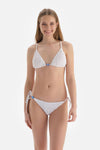 Beyaz Üçgen Küçük Bikini Üstü